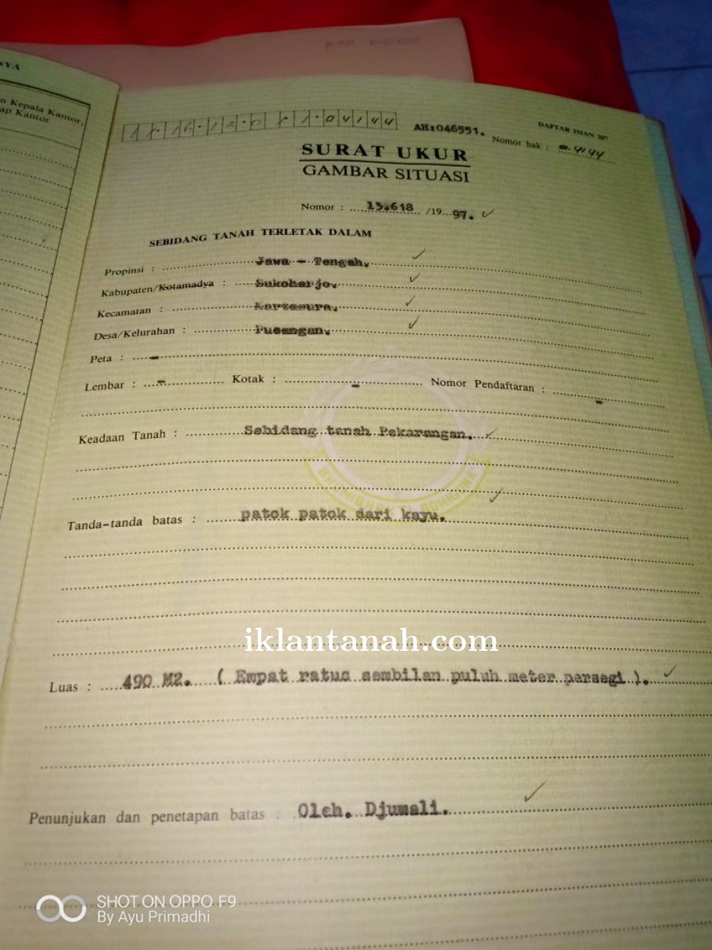 Jual Tanah Nguter Sukoharjo